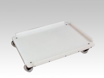 Trolley 800x600 mm with 4 swivel castors ø100 mm, white