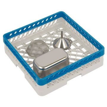 Dishwasher basket 500x500x140 mm with 1 top edge, no compartmentation, large meshes