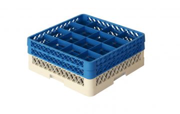 Dishwashing rack 500x500x180 mm with 16 compartments ø 112 mm