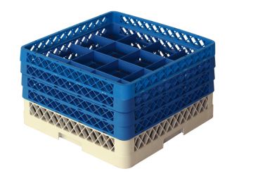 Dishwashing rack 500x500x300 mm with 16 compartments ø 112 mm