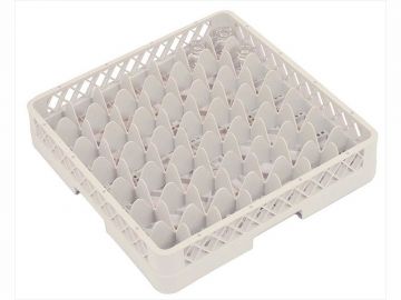 Dishwashing rack for goblets 500x500x100 mm, 49 compartments ø 63 mm