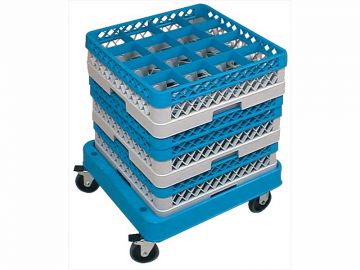 Trolley for dishwashing racks