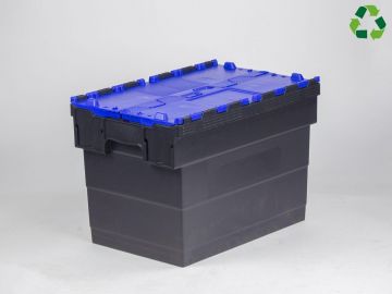 Attached lid container 72L 600x400x416 mm black/blue