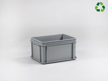 E-line Normbox stackable bin 400x300x220 mm, 20L grey PP recycle