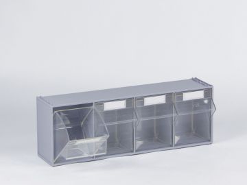 Warehouse bin with 4 tilting bins 600x177x206 mm