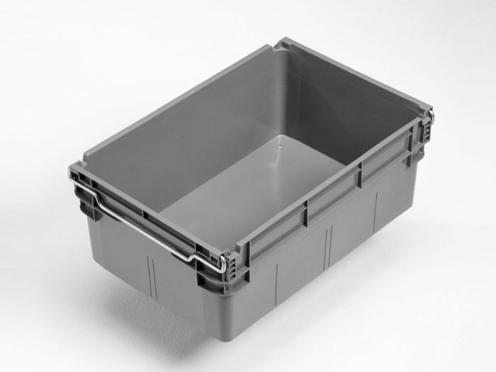 Bale arm crate 45L, 600x400x237 mm, grey