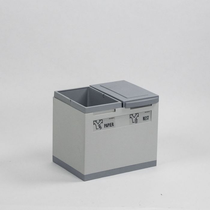 Waste collection module grey 30L 2-fractions 400x300x350 mm