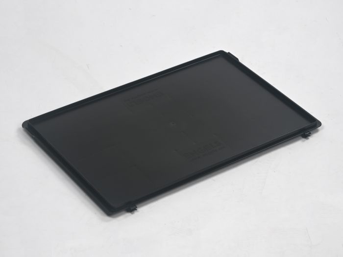 Hinged euronorm lid 600x400 mm with rib structure, black