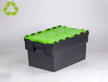 E-line Distribox distributiebak, bakdeel zwart, dekselhelften groen 55 ltr