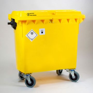 Hospital waste wheelie bin, 770 l, wth UN approval 