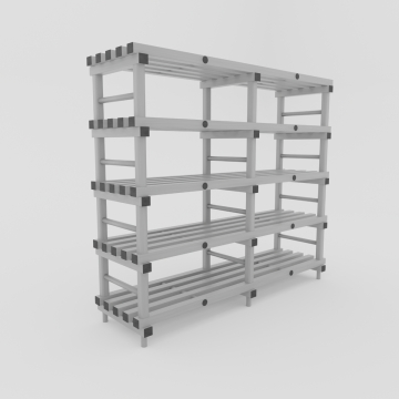 Plastic shelving 200x50x177 cm with 5 shelves