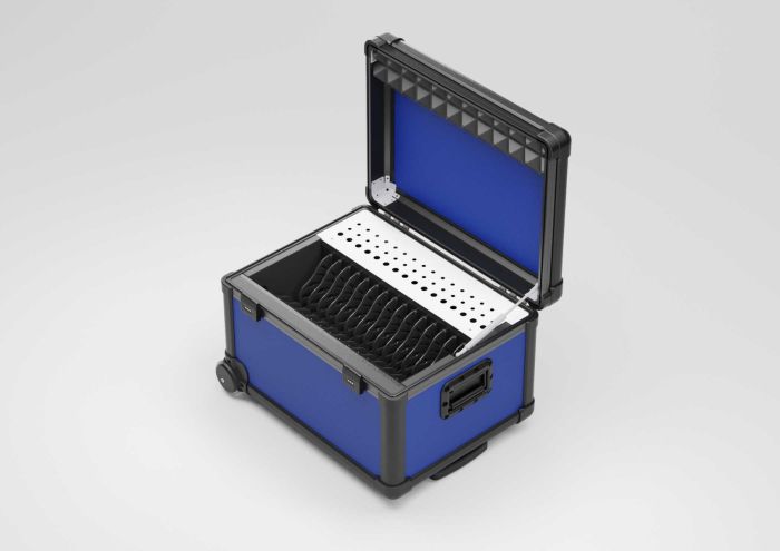 Charge & Sync transport case 613x473x414 mm for 16 tablets, blue