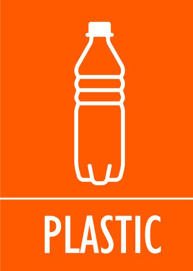 Self-Adhesive Label Set for Plastic Waste, Orange, for EcoMaxi & EcoMidi