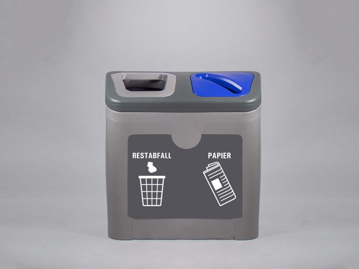 2-Fraktion-Mülltrennmöbel Restabfall & Papier