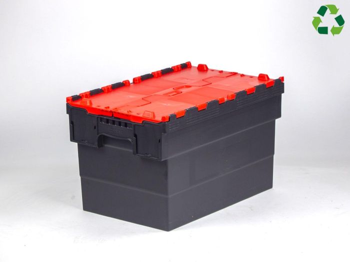E-line Distribox distributiebak, bakdeel zwart, dekselhelften rood 63 ltr