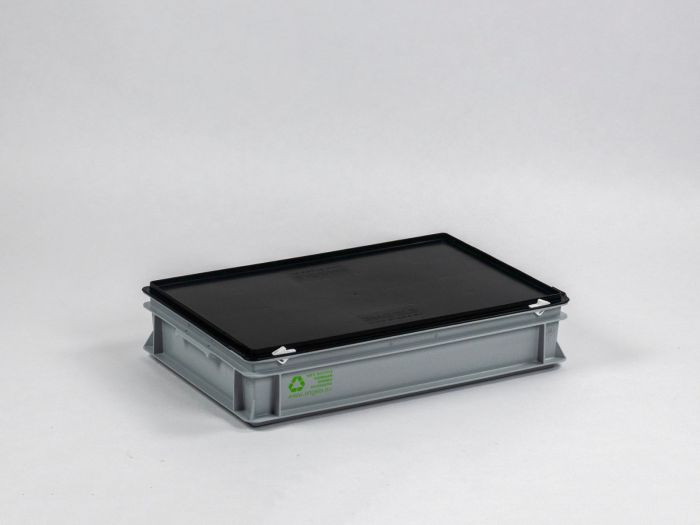 Stacking container 600x400x135 mm, 20L with black lid