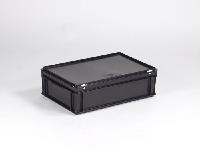 Stacking container 600x400x185 mm, 30L with lid, ESD