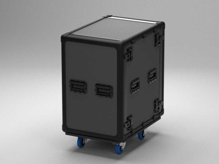 19" Exo Rack Case 16U, 574 x 804 x 838 mm, double door, on castors