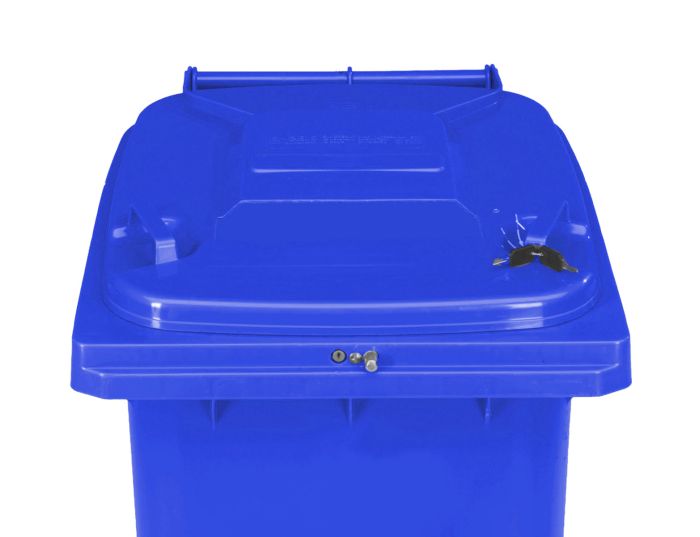 Wheelie bin 240L, with automatic lock, blue 
