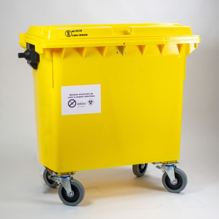 Hospital waste wheelie bin, 770 l, wth UN approval