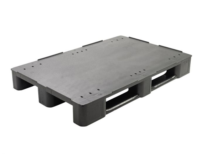 E-line Mepal medium duty pallet with 3 skids, 1200x800x145 mm, closed deck