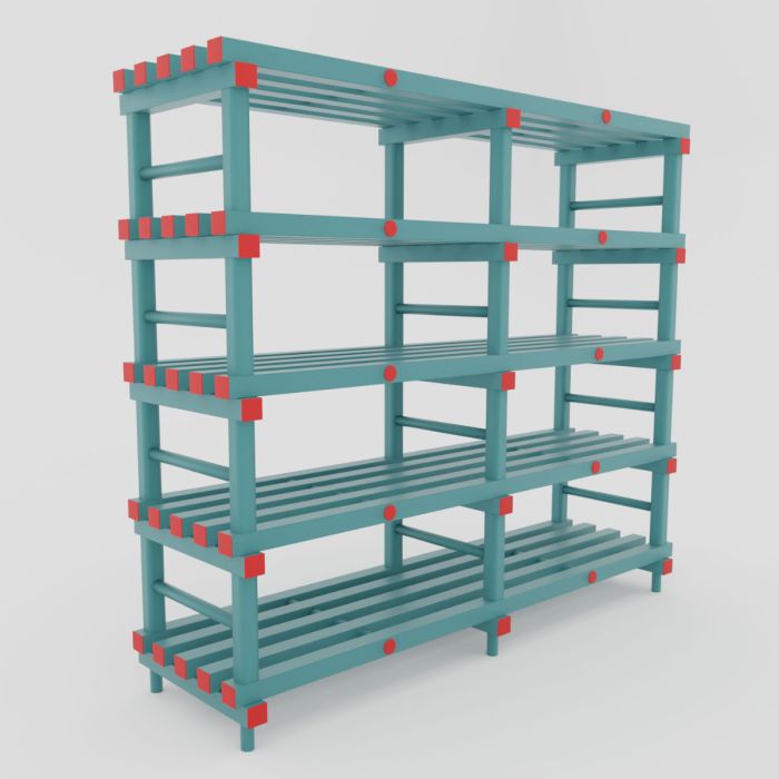 Plastic shelving 200x50x177 cm with 5 shelves