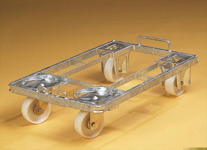 Metalen trolley met rubber wielen